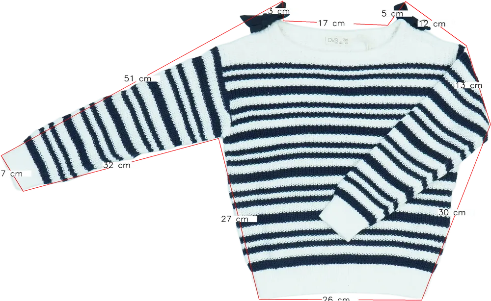 Fehér OVS Kötött pulcsi EU 122 / UK 7 év / US 7 év/M