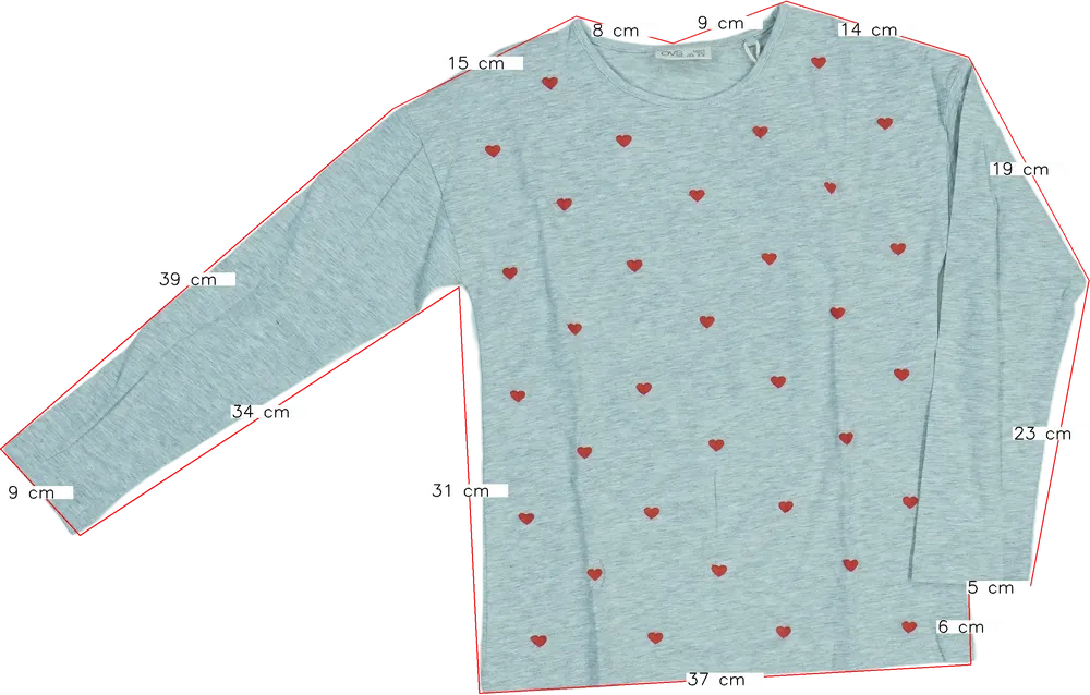 Szürke OVS Hosszú ujjú felső EU 134 / UK 9 év / US 9 év/L