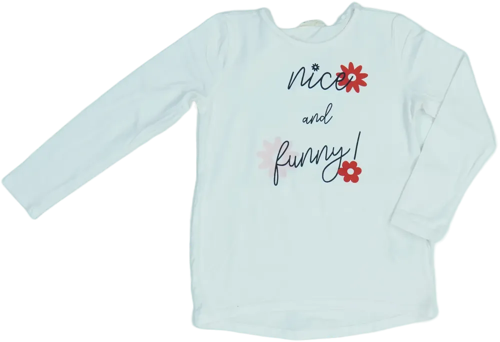 Fehér OVS Hosszú ujjú felső EU 116 / UK 6 év / US 6 év/S