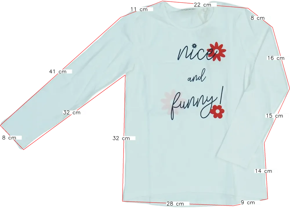 Fehér OVS Hosszú ujjú felső EU 128 / UK 8 év / US 8 év/M