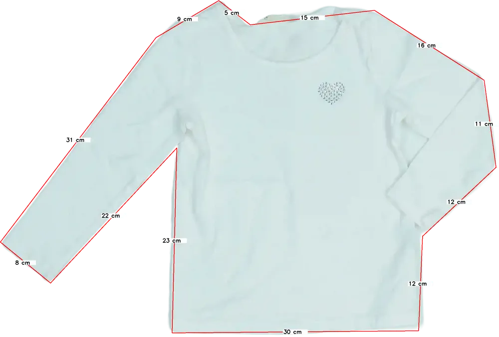 Fehér OVS Hosszú ujjú felső EU 110 / UK 5 év / US 5 év/XS