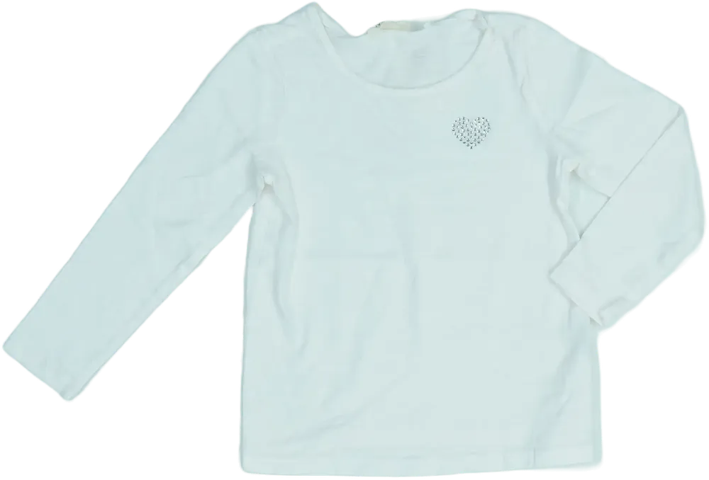 Fehér OVS Hosszú ujjú felső EU 110 / UK 5 év / US 5 év/XS