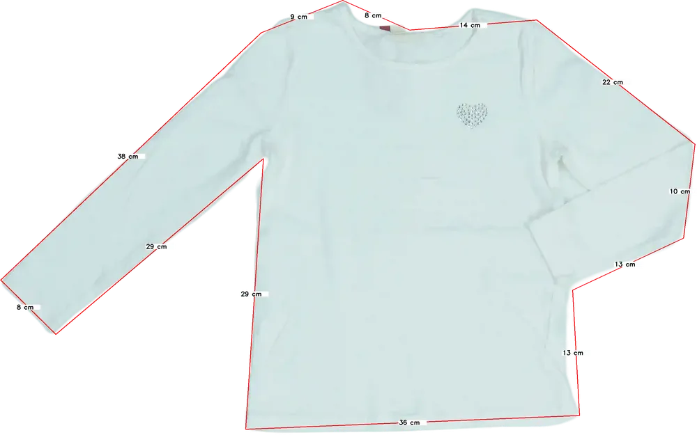 Fehér OVS Hosszú ujjú felső EU 128 / UK 8 év / US 8 év/M