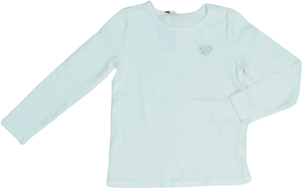 Fehér OVS Hosszú ujjú felső EU 128 / UK 8 év / US 8 év/M