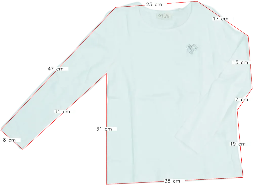 Fehér OVS Hosszú ujjú felső EU 134 / UK 9 év / US 9 év/L