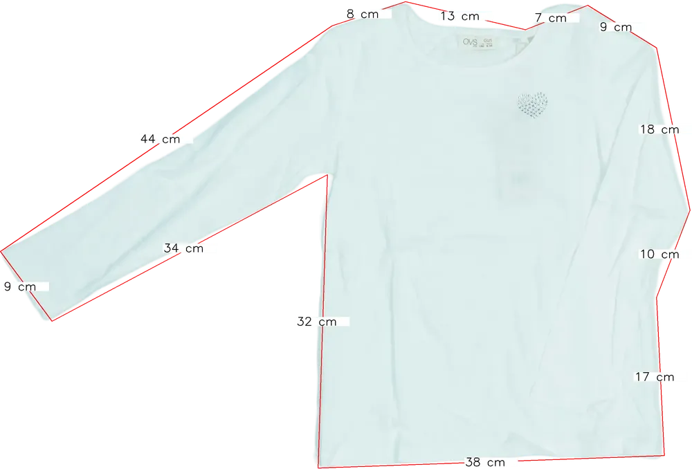 Fehér OVS Hosszú ujjú felső EU 140 / UK 10 év / US 10 év/L