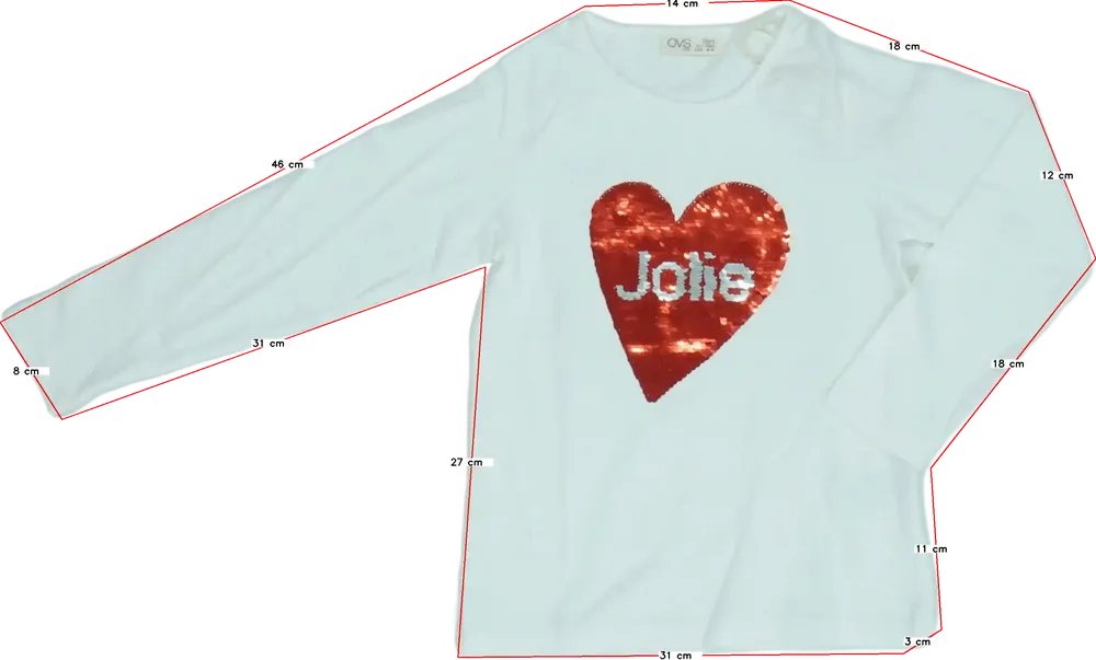 Fehér OVS Hosszú ujjú felső EU 116 / UK 6 év / US 6 év/S