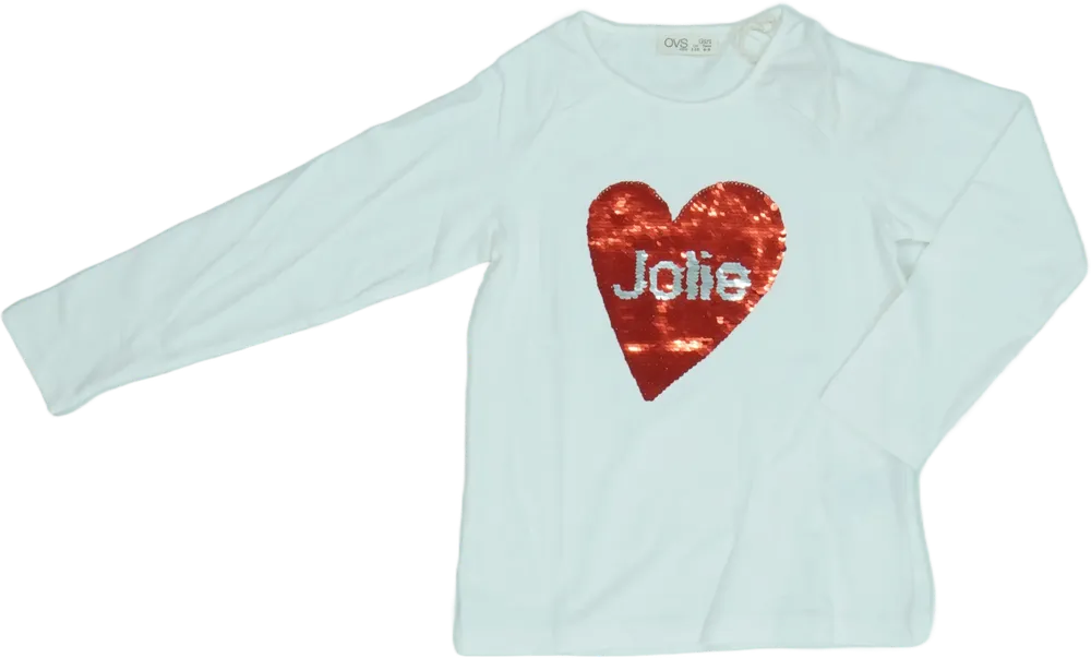 Fehér OVS Hosszú ujjú felső EU 116 / UK 6 év / US 6 év/S