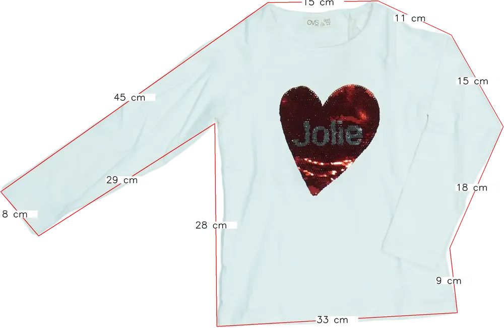 Fehér OVS Hosszú ujjú felső EU 110 / UK 5 év / US 5 év/XS