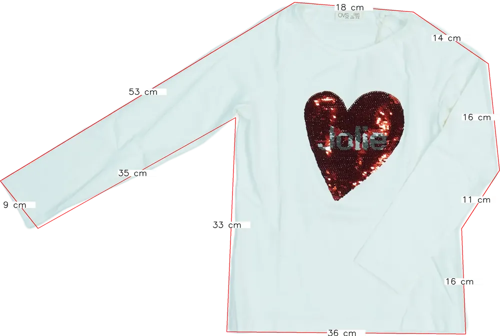 Fehér OVS Hosszú ujjú felső EU 128 / UK 8 év / US 8 év/M