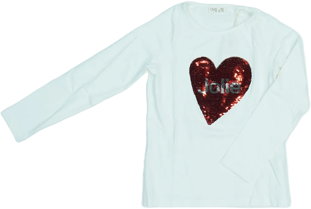 Fehér OVS Hosszú ujjú felső EU 128 / UK 8 év / US 8 év/M