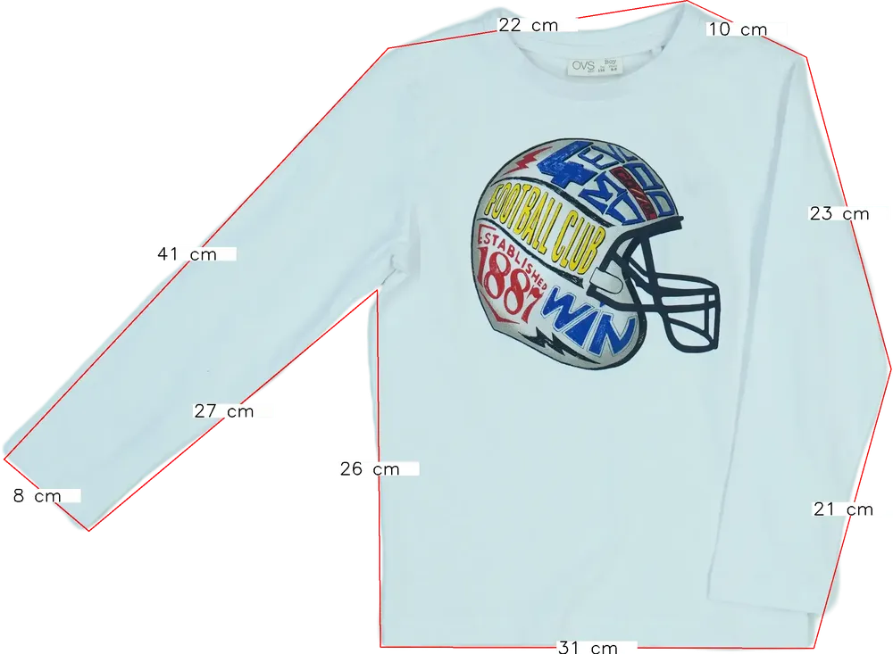 Fehér OVS Hosszú ujjú felső EU 110 / UK 5 év / US 5 év/XS