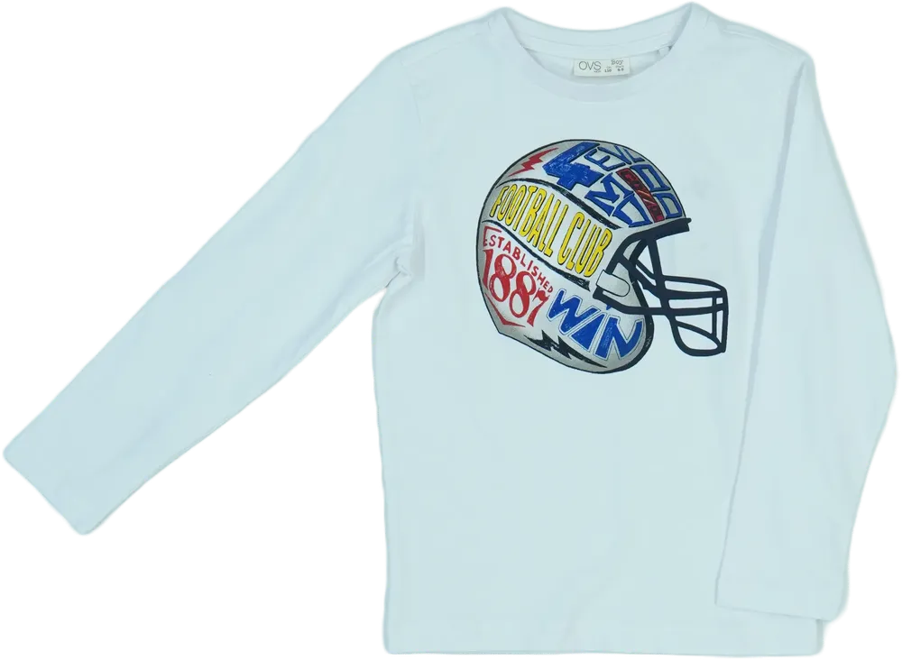 Fehér OVS Hosszú ujjú felső EU 110 / UK 5 év / US 5 év/XS