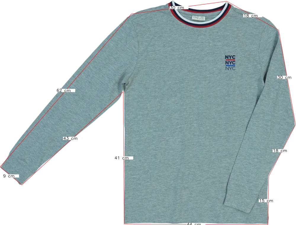 Szürke OVS Hosszú ujjú felső EU 164 / UK 14 év / US 14 év/XL