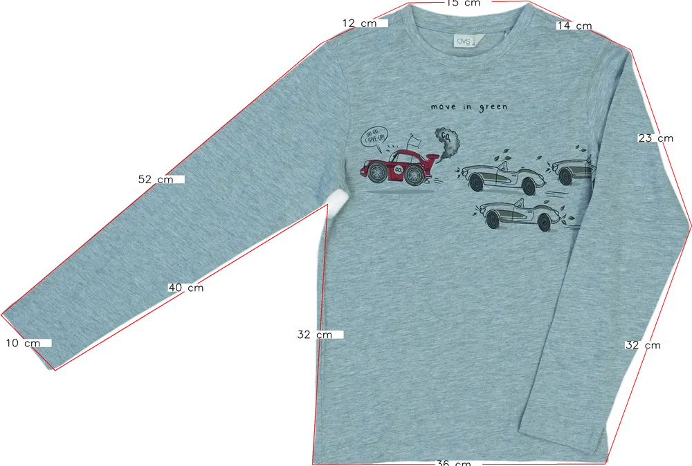 Szürke OVS Hosszú ujjú felső EU 140 / UK 10 év / US 10 év/L