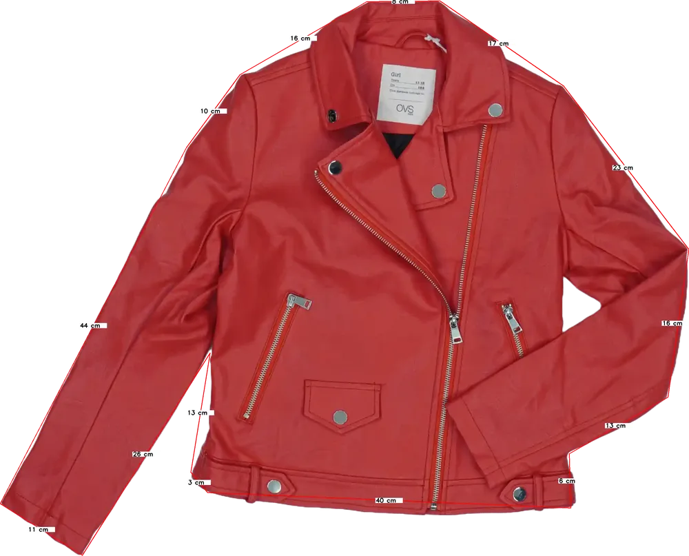 Piros OVS Bőrkabát EU 152 / UK 12 év / US 12 év/L