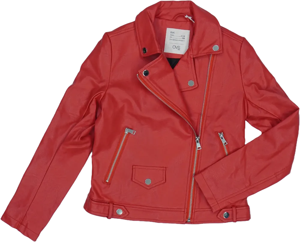 Piros OVS Bőrkabát EU 152 / UK 12 év / US 12 év/L