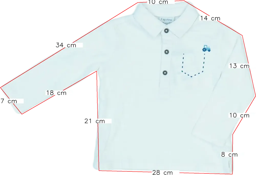 Fehér OVS - Fagottino Galléros póló EU 80 / UK 9-12 hónap / US 12 hónap