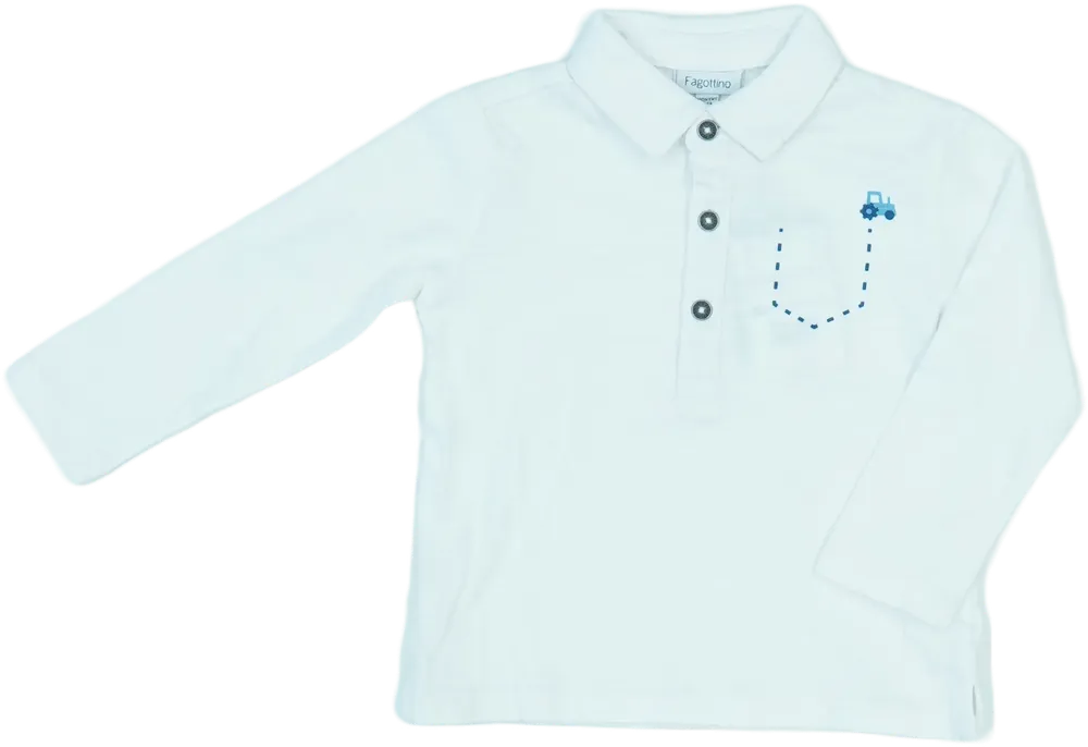 Fehér OVS - Fagottino Galléros póló EU 80 / UK 9-12 hónap / US 12 hónap