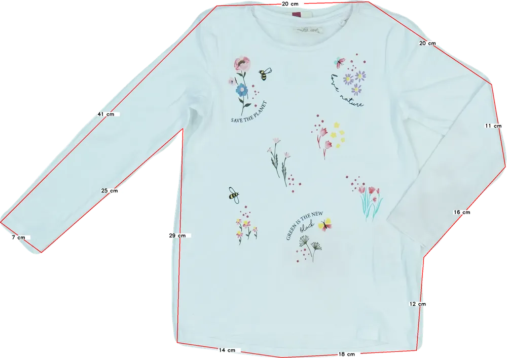 Fehér OVS Hosszú ujjú felső EU 110 / UK 5 év / US 5 év/XS