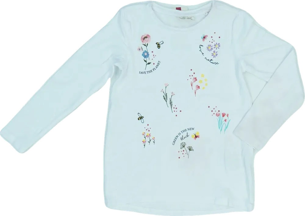 Fehér OVS Hosszú ujjú felső EU 110 / UK 5 év / US 5 év/XS