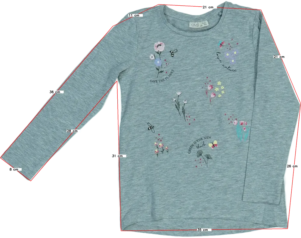 Szürke OVS Hosszú ujjú felső EU 110 / UK 5 év / US 5 év/XS