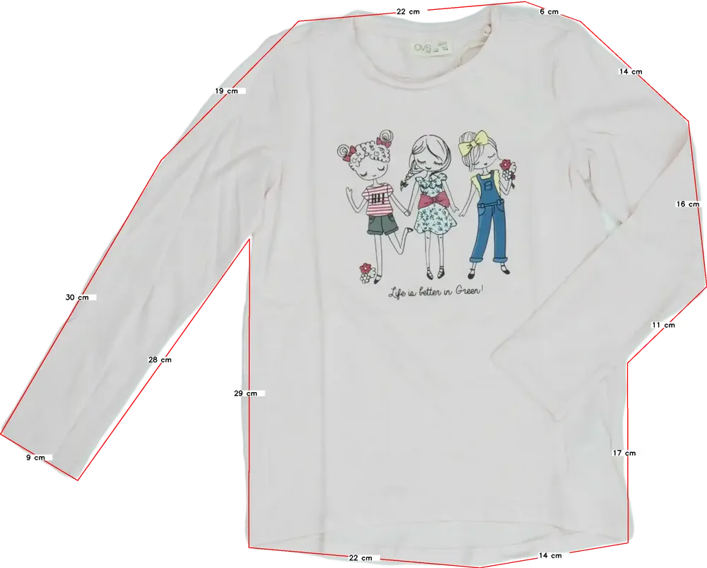 Rózsaszín OVS Hosszú ujjú felső EU 128 / UK 8 év / US 8 év/M