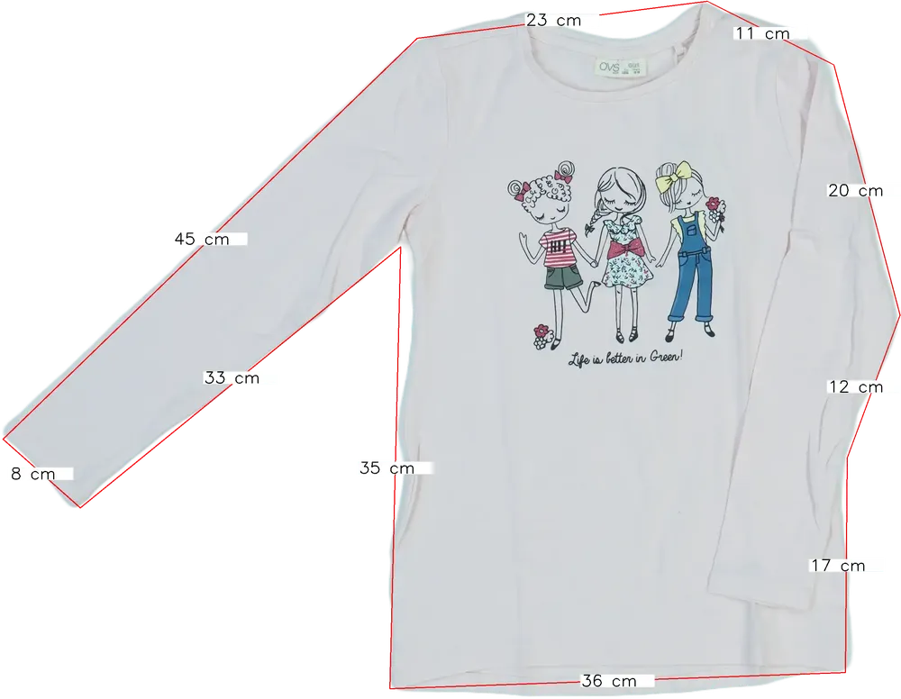 Rózsaszín OVS Hosszú ujjú felső EU 134 / UK 9 év / US 9 év/L