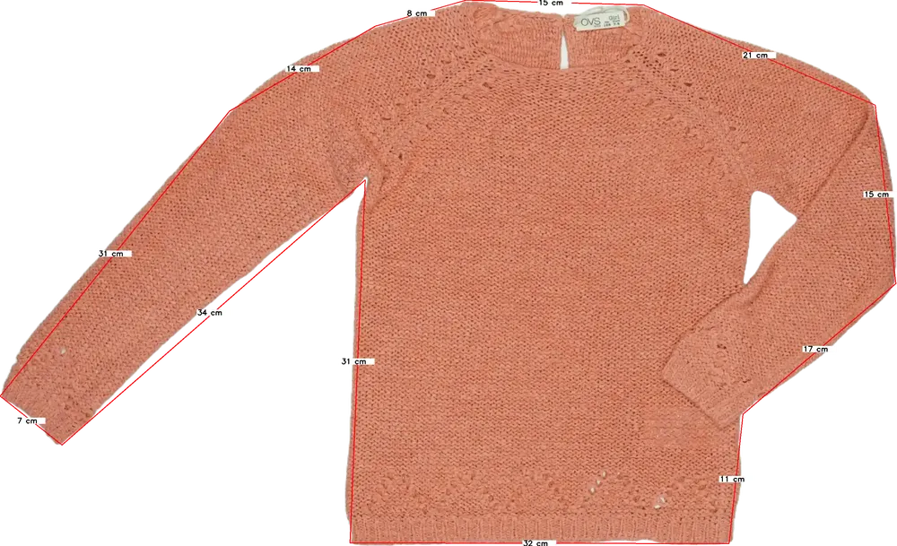 Rózsaszín OVS Kötött pulcsi EU 128 / UK 8 év / US 8 év/M