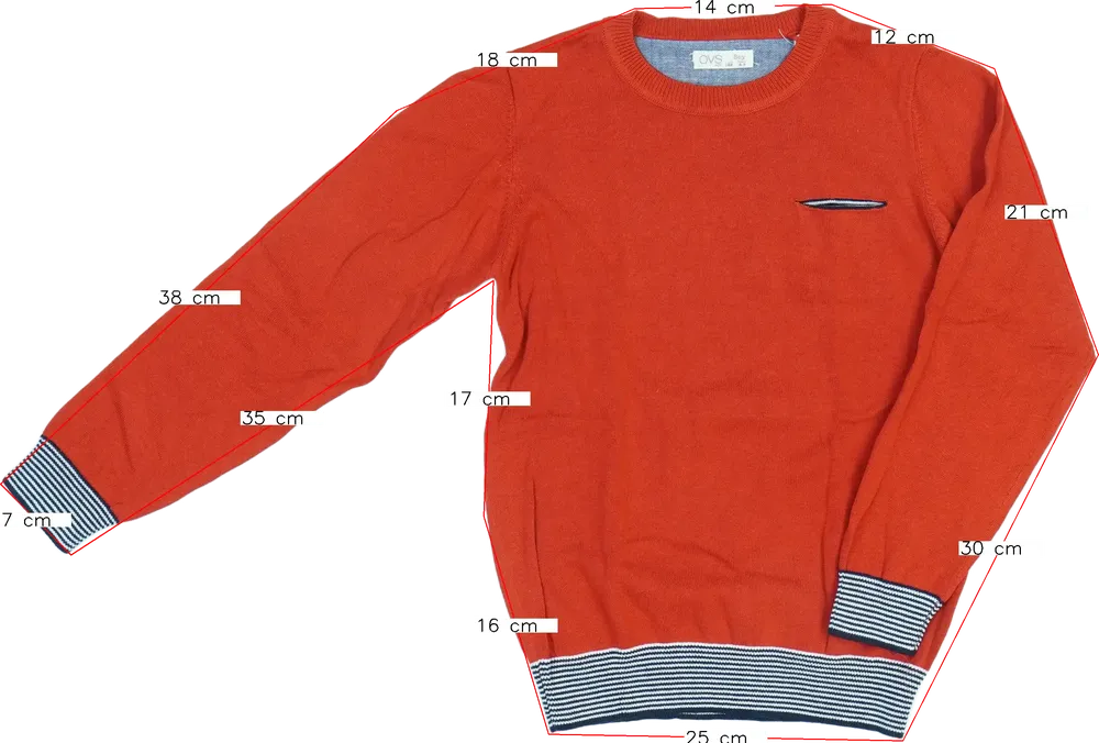 Piros OVS Kötött pulcsi EU 122 / UK 7 év / US 7 év/M