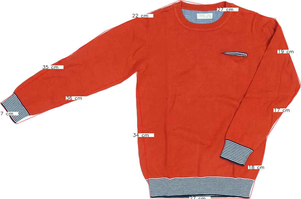 Piros OVS Kötött pulcsi EU 128 / UK 8 év / US 8 év/M