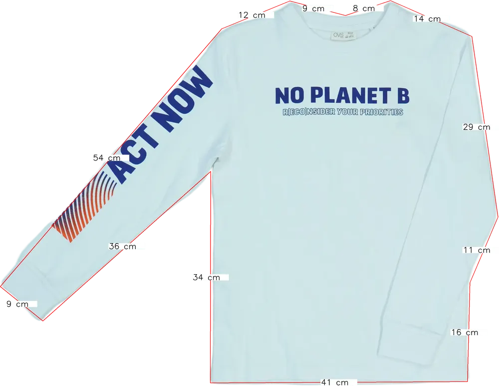 Fehér OVS Hosszú ujjú felső EU 146 / UK 11 év / US 12 év/L