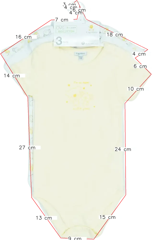 Sárga OVS Csomag - Body EU 98 / UK 3 év / US 3T