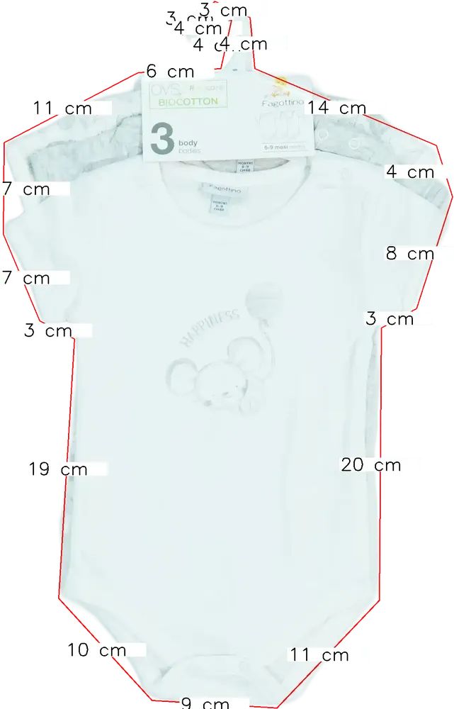 Szürke OVS - Fagottino Csomag - Body EU 74 / UK 6-9 hónap / US 6-9 hónap