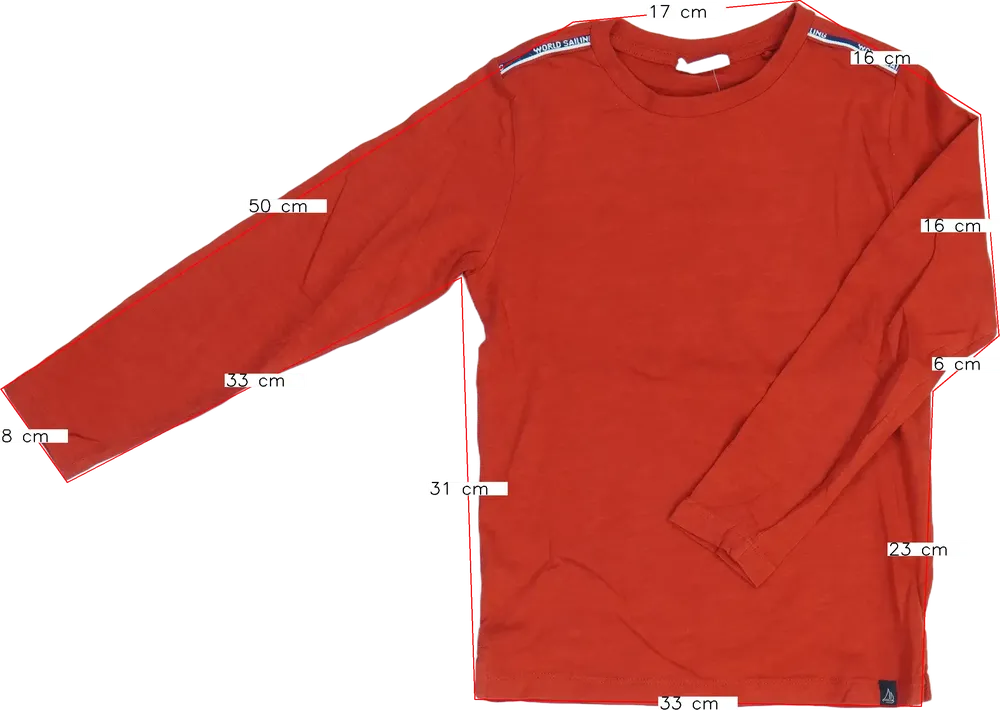 Piros OVS Hosszú ujjú felső EU 122 / UK 7 év / US 7 év/M