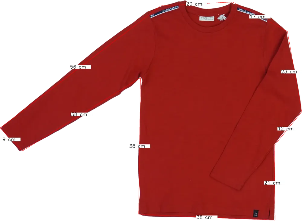 Piros OVS Hosszú ujjú felső EU 140 / UK 10 év / US 10 év/L