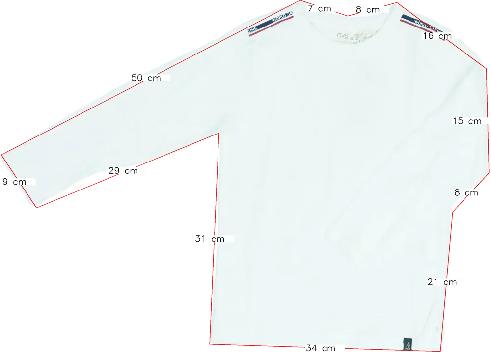 Fehér OVS Hosszú ujjú felső EU 116 / UK 6 év / US 6 év/S