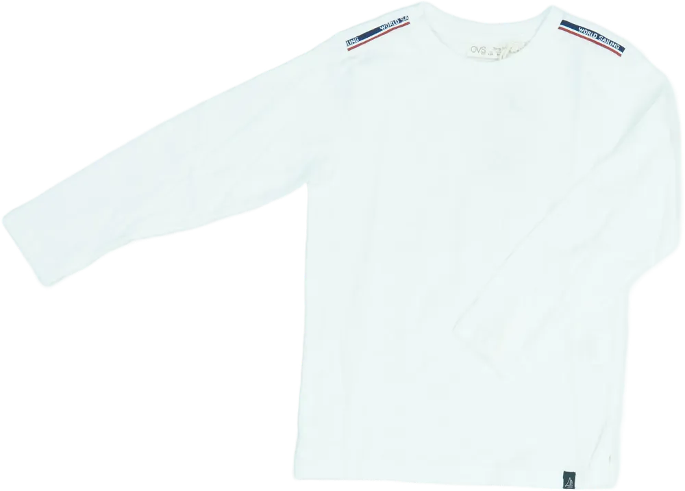 Fehér OVS Hosszú ujjú felső EU 116 / UK 6 év / US 6 év/S