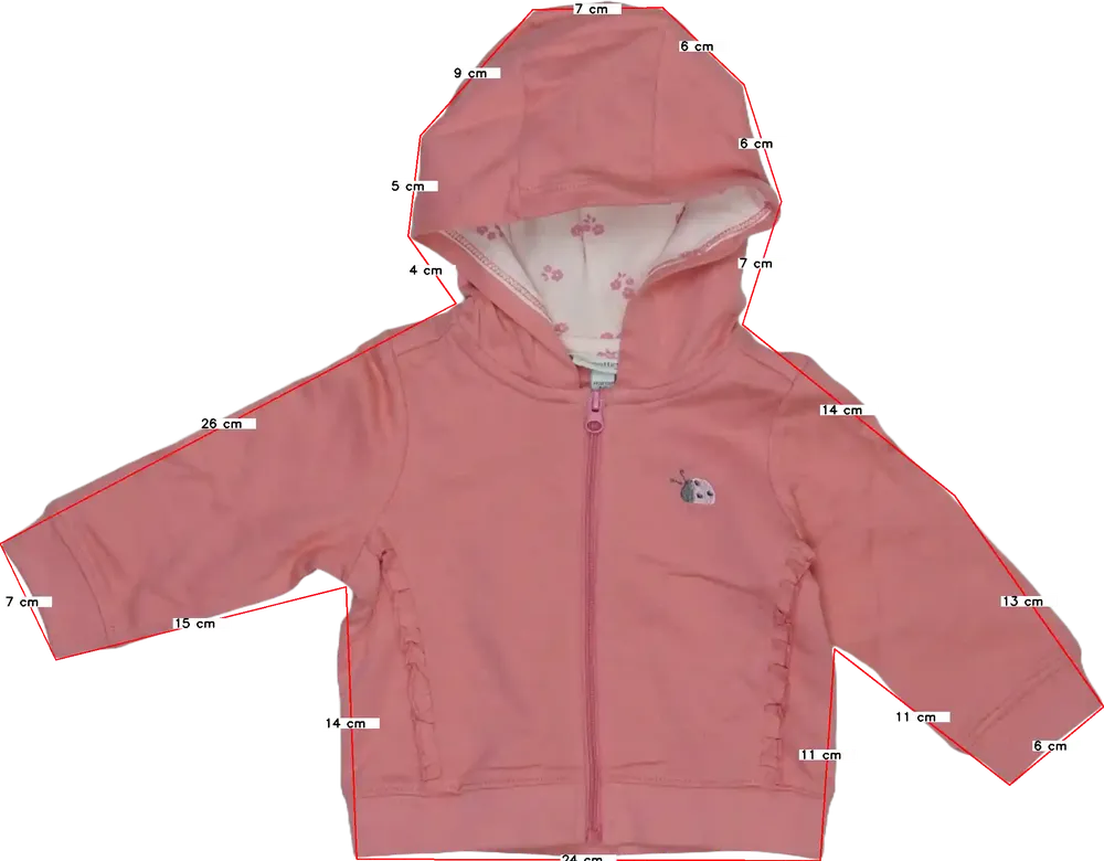 Rózsaszín OVS - Fagottino Kapucnis pulóver EU 68 / UK 3-6 hónap / US 3-6 hónap