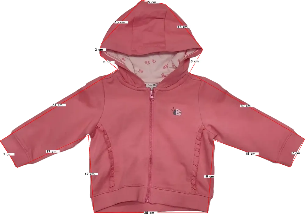 Rózsaszín OVS - Fagottino Kapucnis pulóver EU 68 / UK 3-6 hónap / US 3-6 hónap