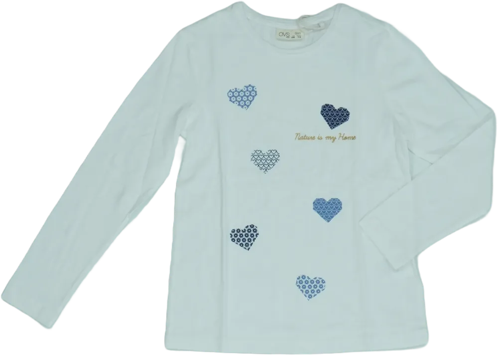 Fehér OVS Hosszú ujjú felső EU 128 / UK 8 év / US 8 év/M