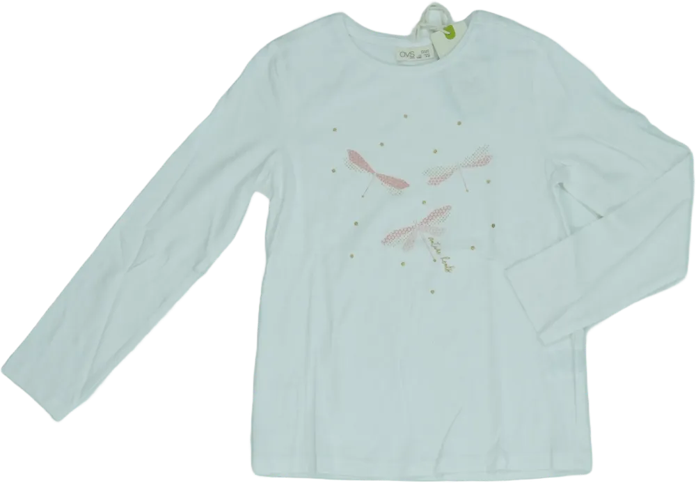 Fehér OVS Hosszú ujjú felső EU 128 / UK 8 év / US 8 év/M