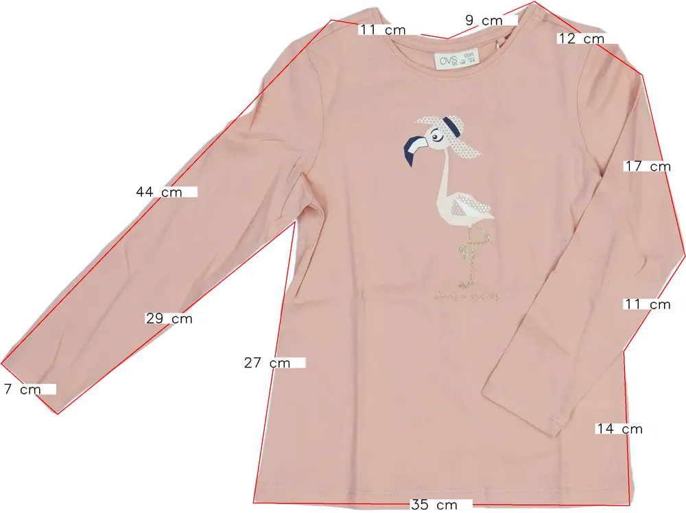 Rózsaszín OVS Hosszú ujjú felső EU 116 / UK 6 év / US 6 év/S