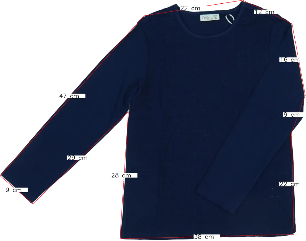 Kék OVS Hosszú ujjú felső EU 134 / UK 9 év / US 9 év/L