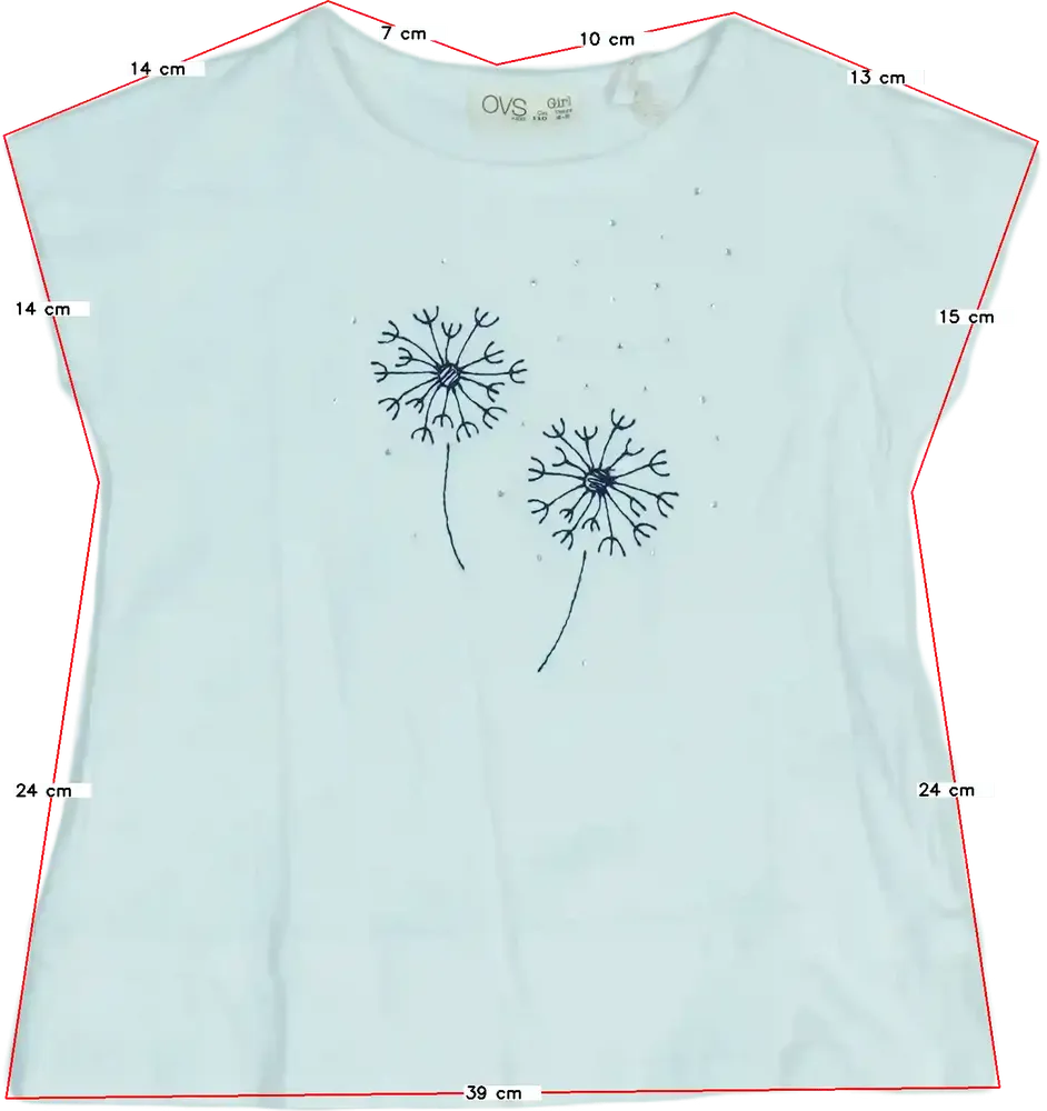 Fehér OVS Póló EU 110 / UK 5 év / US 5 év/XS