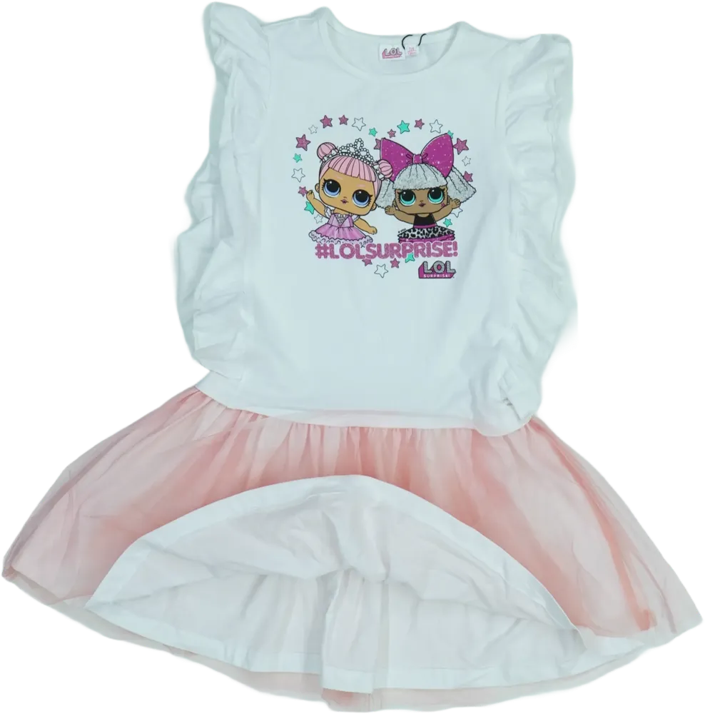 Rózsaszín LOL Ruha EU 122 / UK 7 év / US 7 év/M