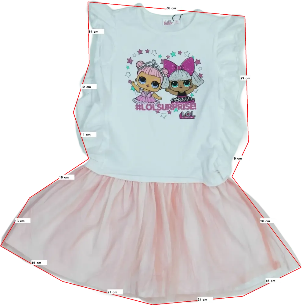 Rózsaszín LOL Ruha EU 122 / UK 7 év / US 7 év/M