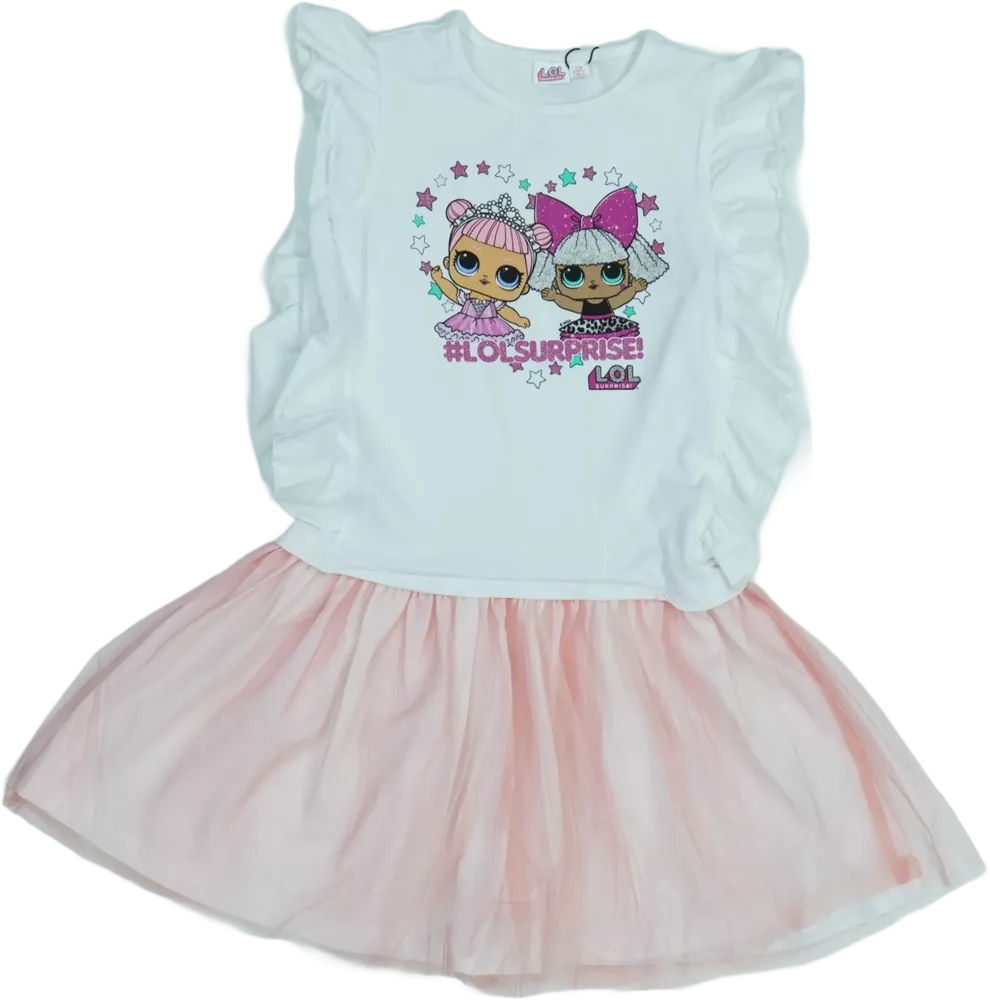 Rózsaszín LOL Ruha EU 122 / UK 7 év / US 7 év/M