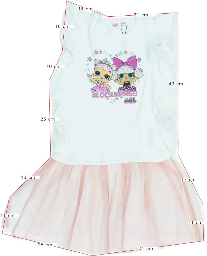 Rózsaszín LOL Ruha EU 140 / UK 10 év / US 10 év/L