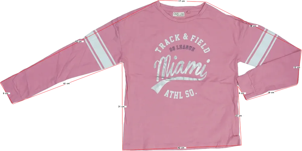 Rózsaszín OVS Hosszú ujjú felső EU 158 / UK 13 év / US 14 év/XL